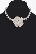 Rhinestone Faux Pearl Flower Choker | Mixtshop LLC