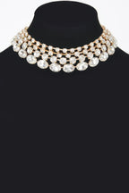 Multi Rhinestone Layered Necklace | Mixtshop LLC