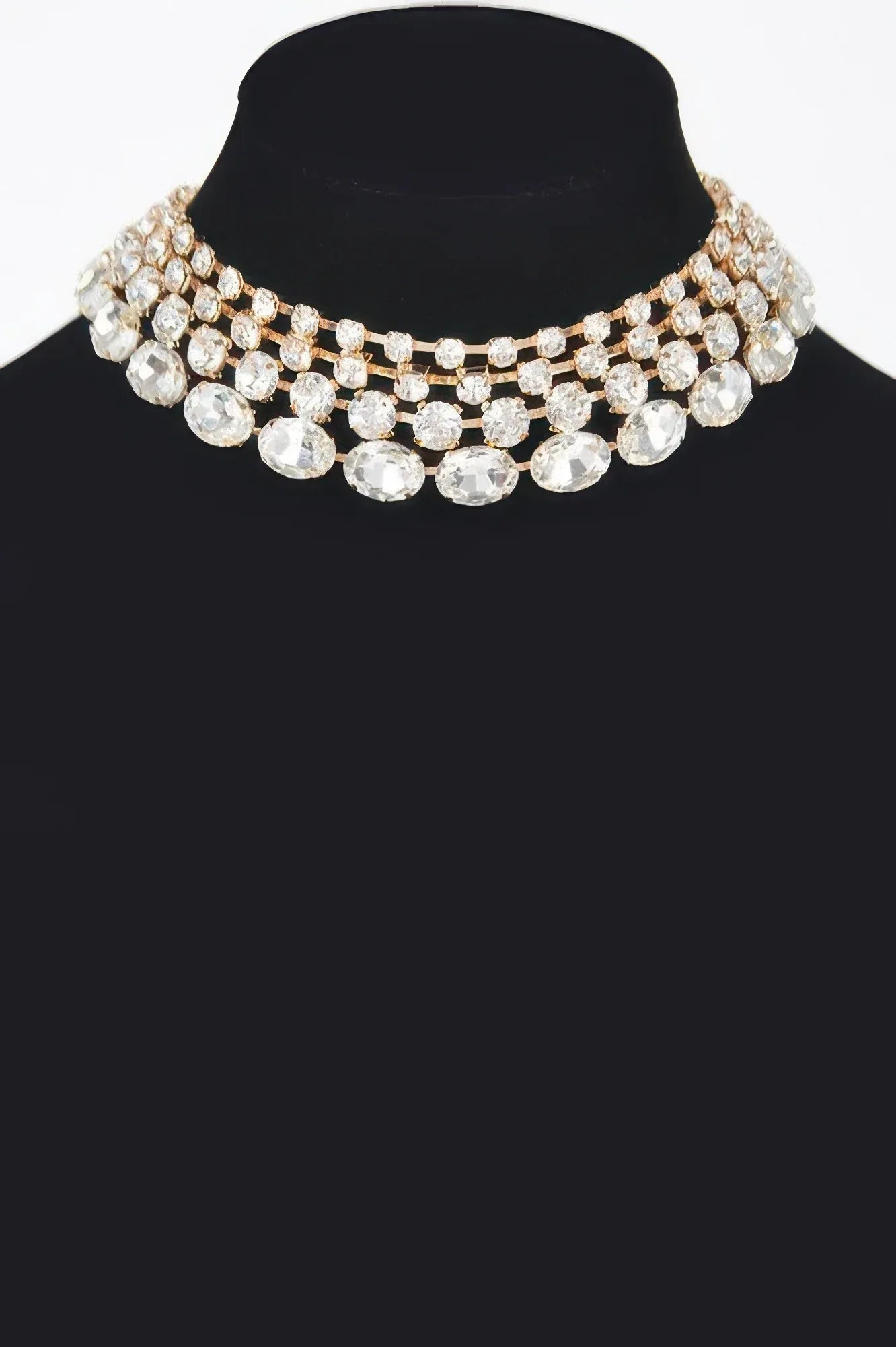 Multi Rhinestone Layered Necklace | Mixtshop LLC