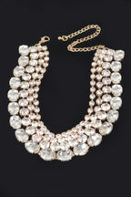 Multi Rhinestone Layered Necklace | Mixtshop LLC