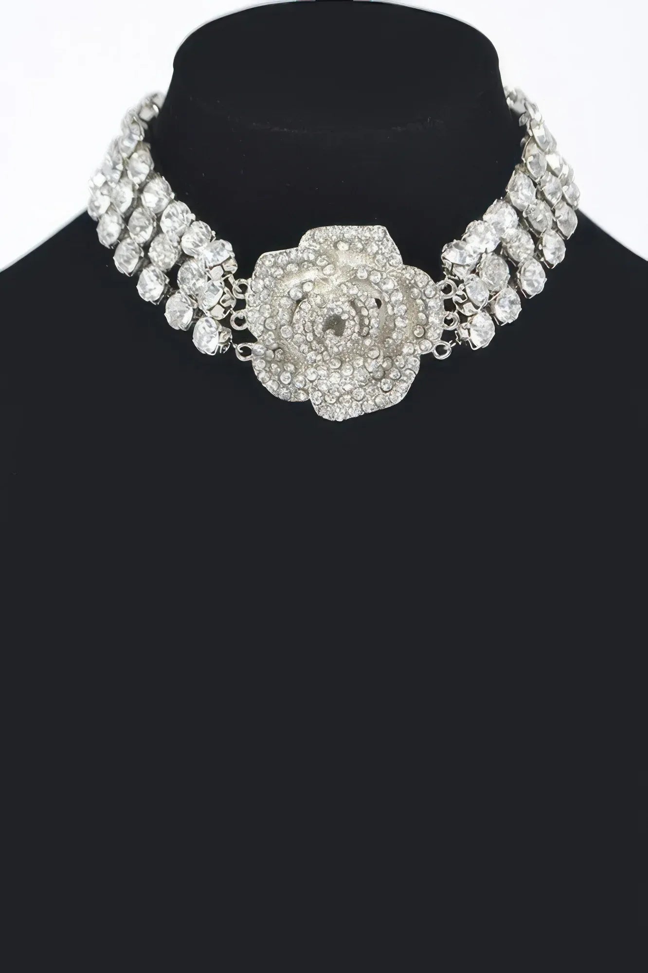 Multi Rhinestone Flower Choker | Mixtshop LLC