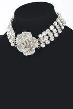 Multi Rhinestone Flower Choker | Mixtshop LLC