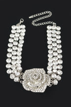 Multi Rhinestone Flower Choker | Mixtshop LLC