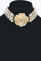 Multi Rhinestone Flower Choker | Mixtshop LLC