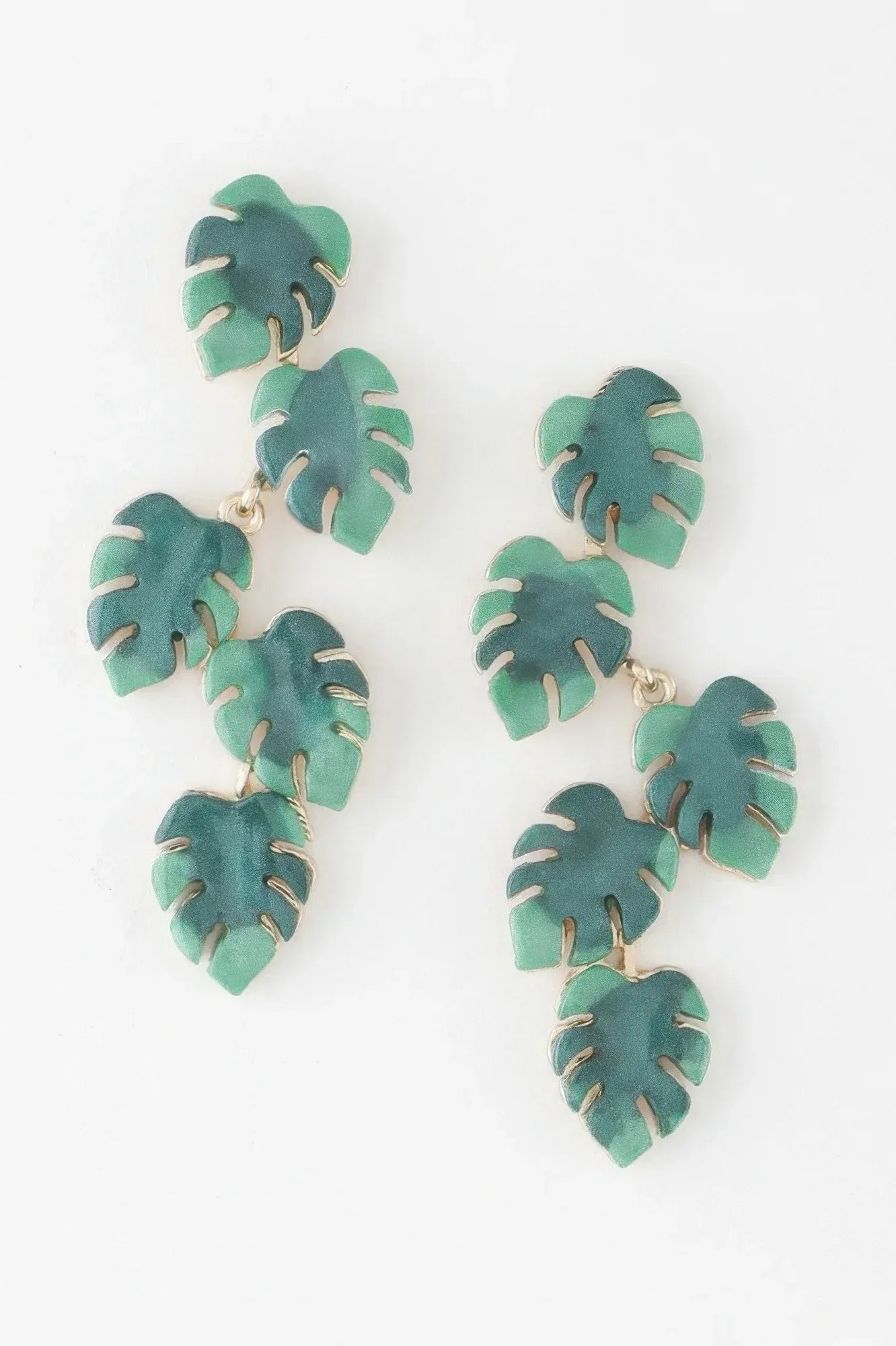Monstera Leaf Drop Earrings | Mixtshop LLC Main image