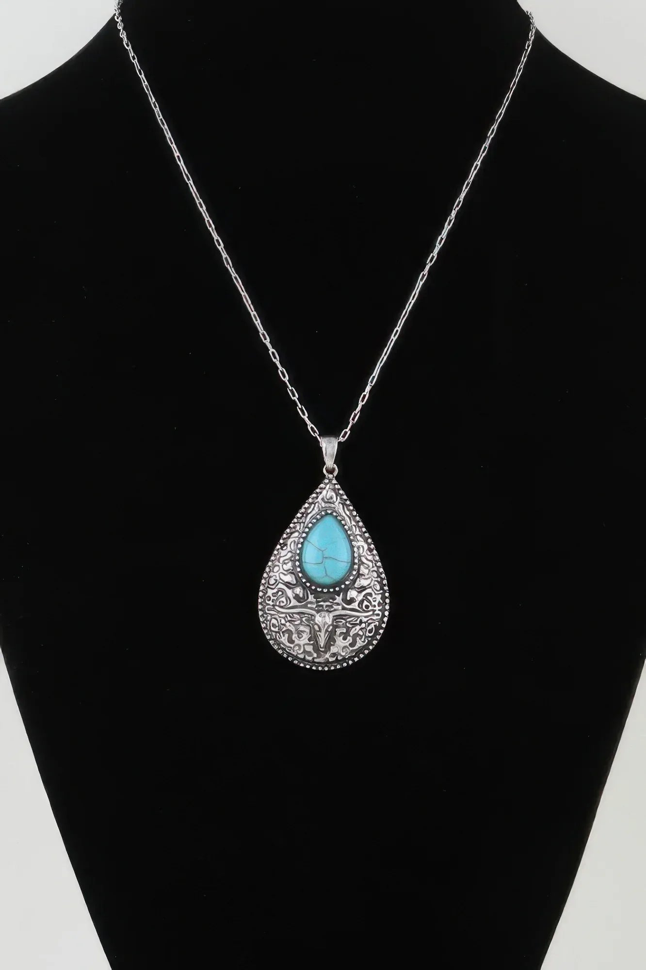 Antique Bull Teardrop Necklace | Mixtshop LLC Main image