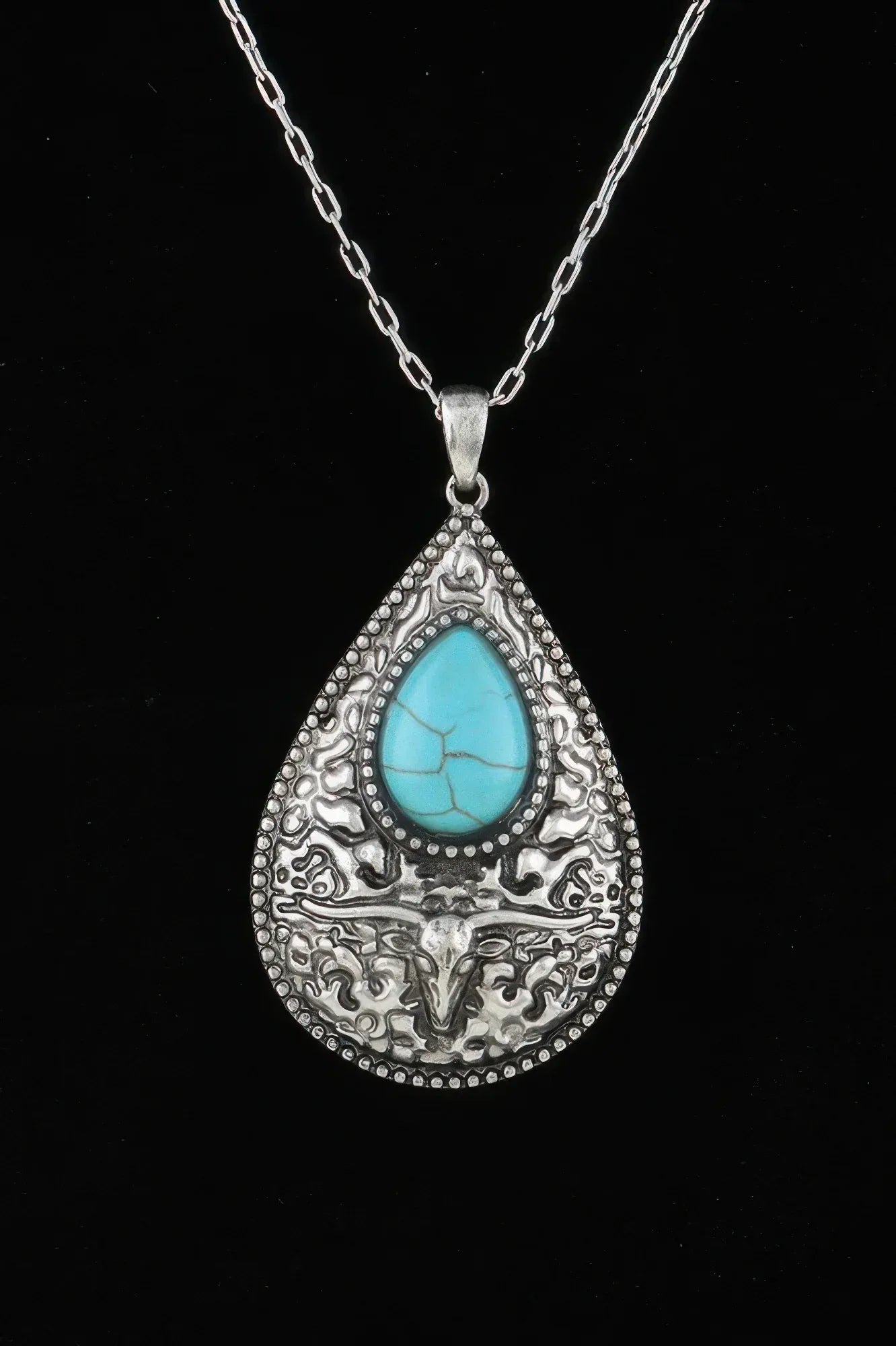 Antique Bull Teardrop Necklace | Mixtshop LLC