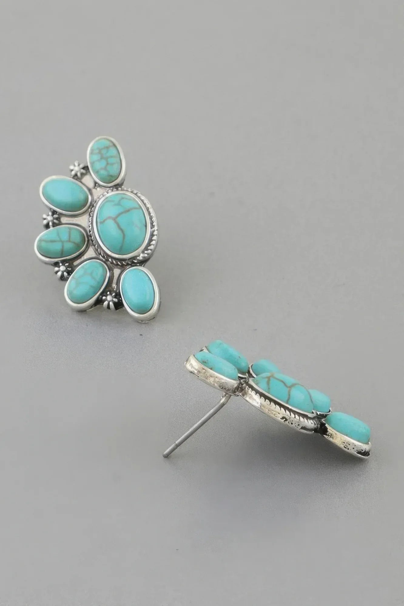 Antique Half Flower Stud Earrings | Mixtshop LLC