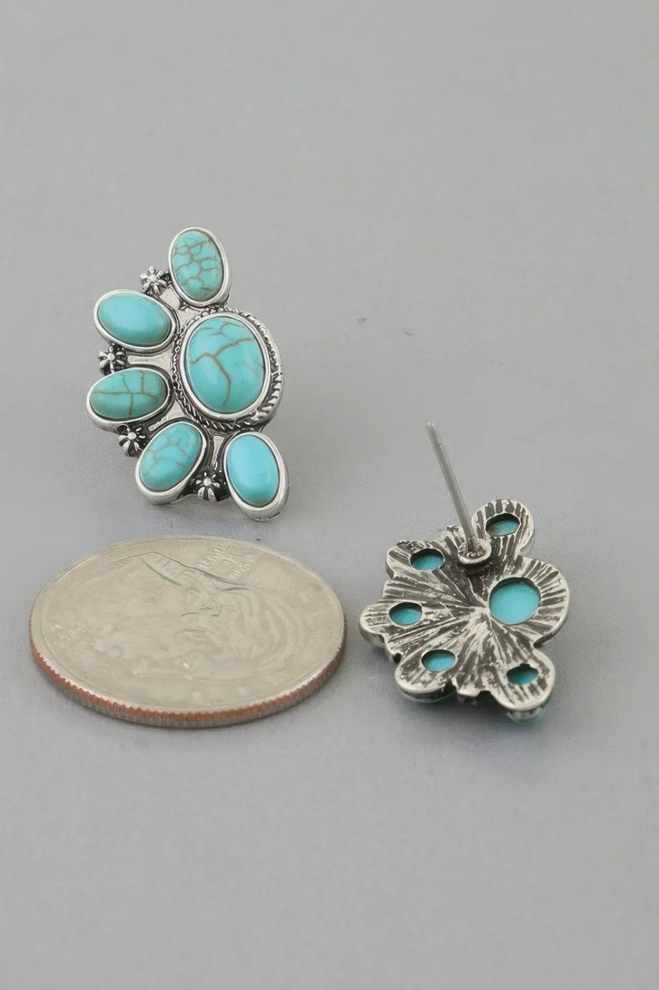 Antique Half Flower Stud Earrings | Mixtshop LLC