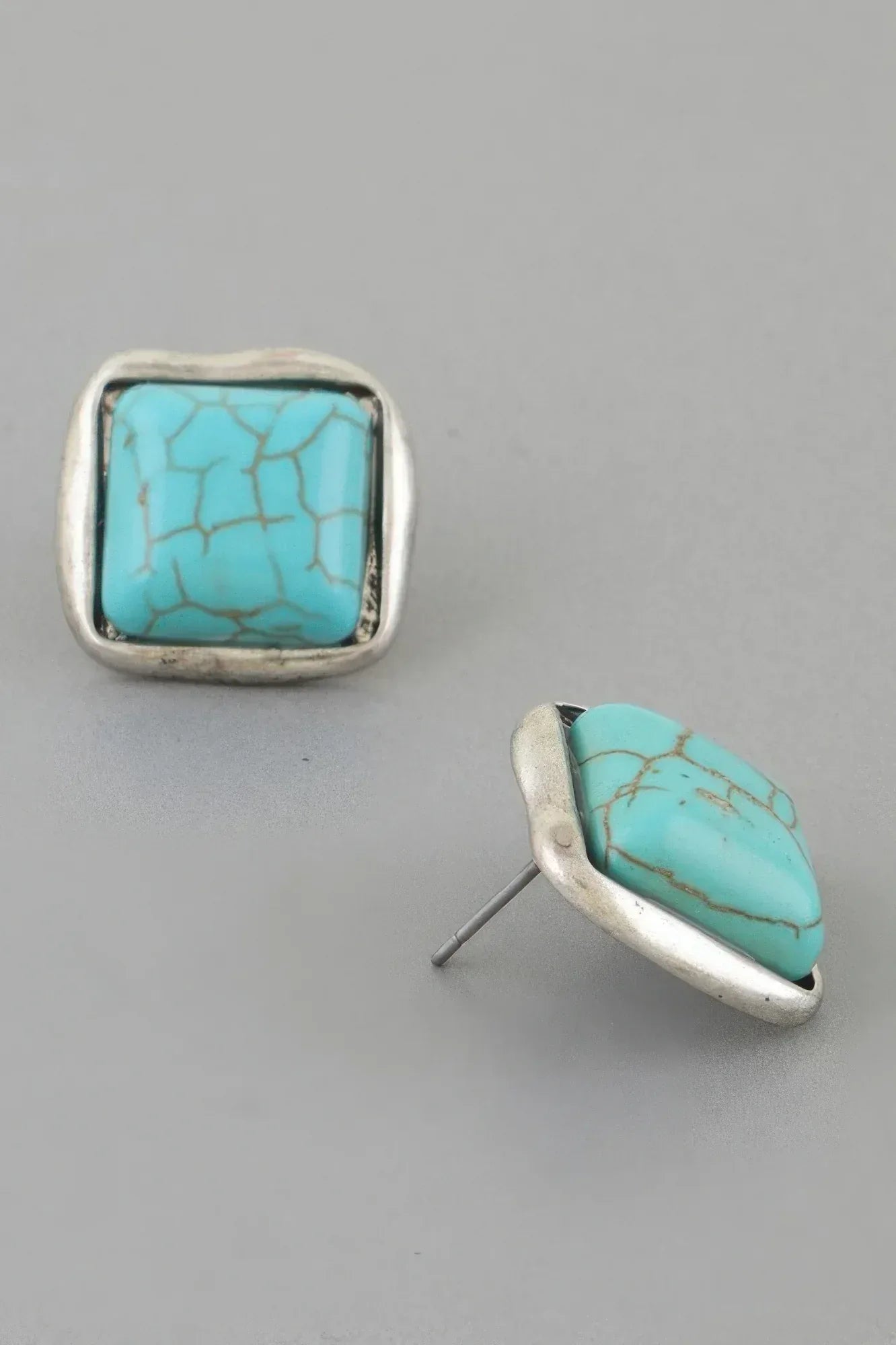Antique Stone Cubic Stud Earrings | Mixtshop LLC