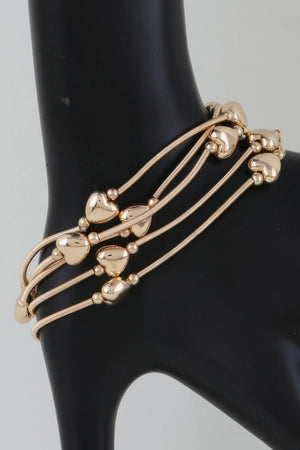 Shiny Heart Tube Beaded Bracelet | Mixtshop LLC