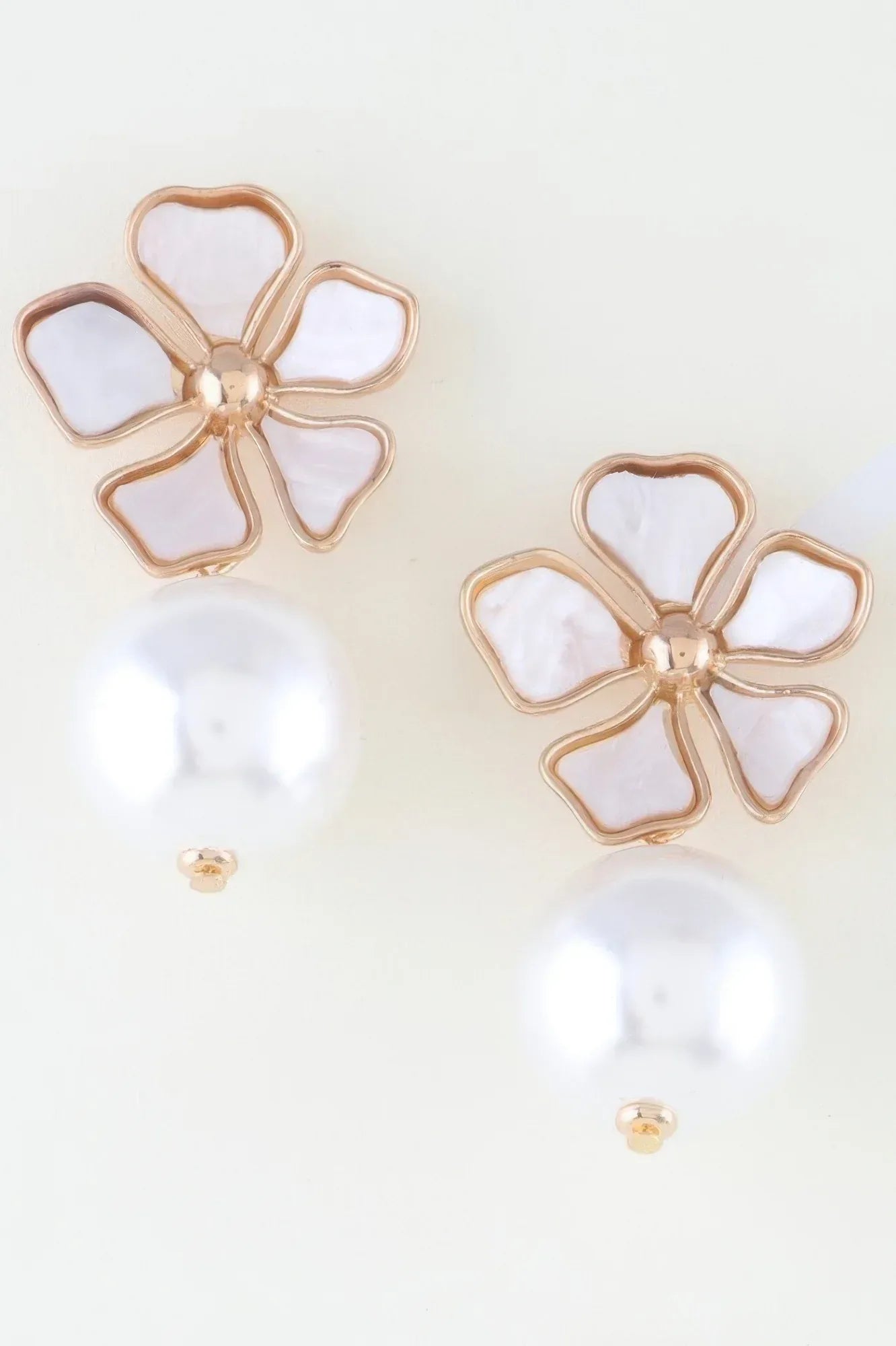 Marble Flower Stone Drop Earrings | Mixtshop LLC Main image