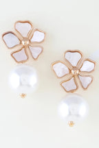 Marble Flower Stone Drop Earrings | Mixtshop LLC