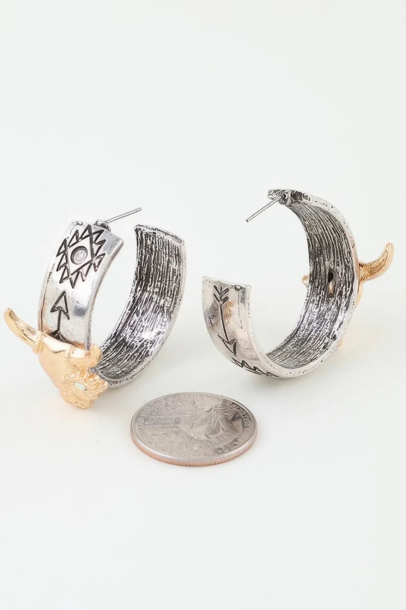 Native Flower Bull Hoop Earrings | Mixtshop LLC
