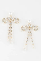 Crystal Pearl Ribbon Earrings | Mixtshop LLC