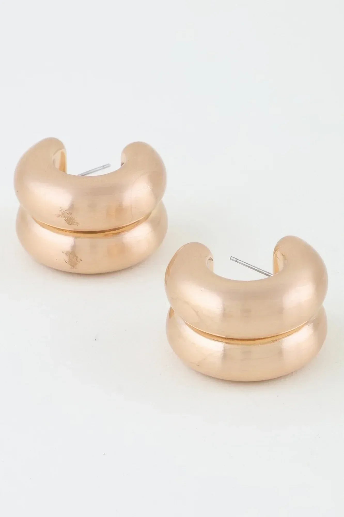 Double Matte Hoop Earrings | Mixtshop LLC Main image