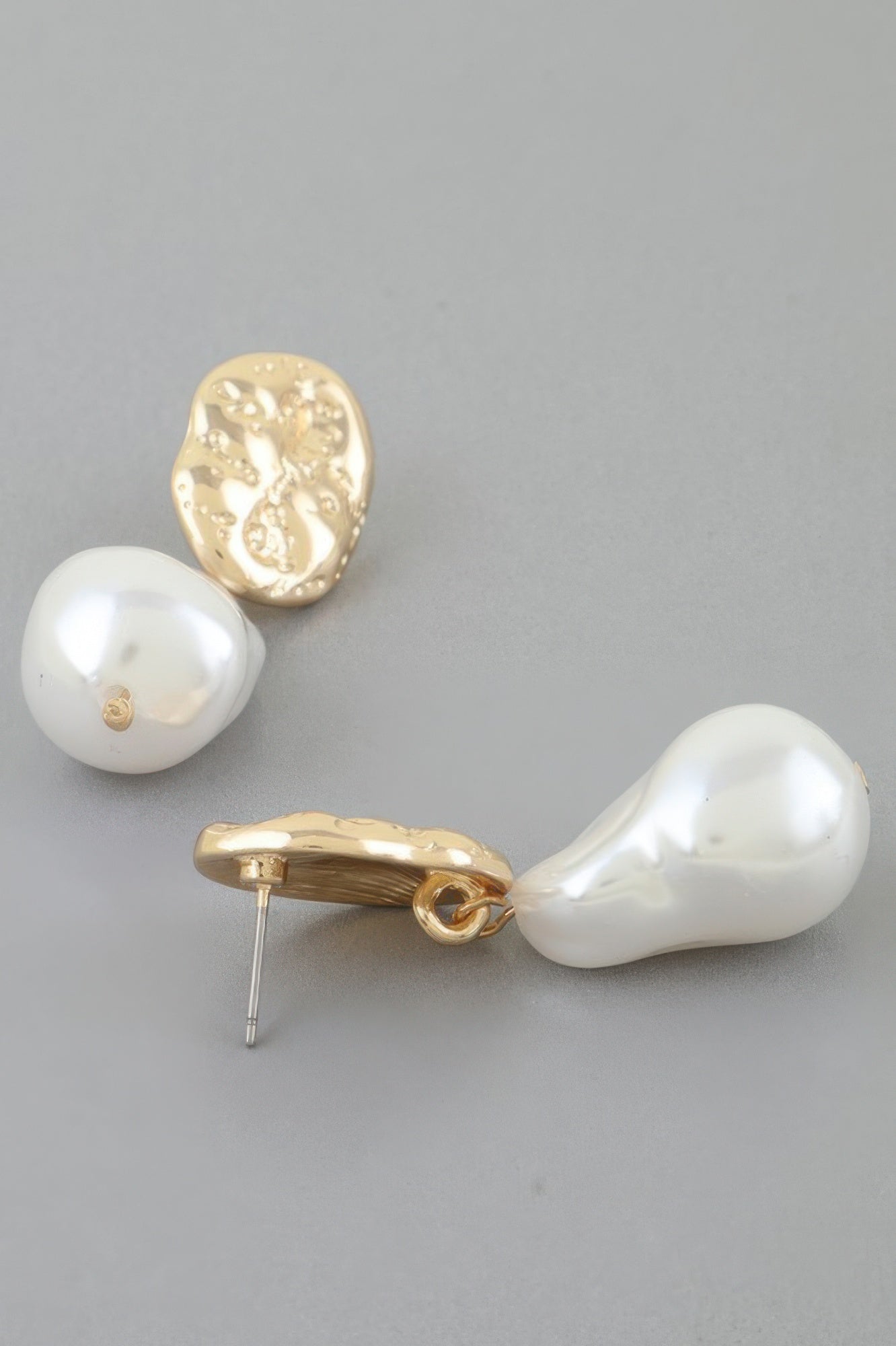Abstract Pearl Stone Drop Earrings Secondary image