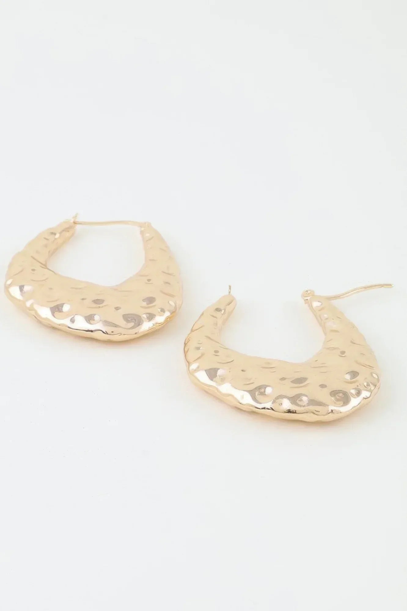 Hammered Moon Hoop Earrings | Mixtshop LLC
