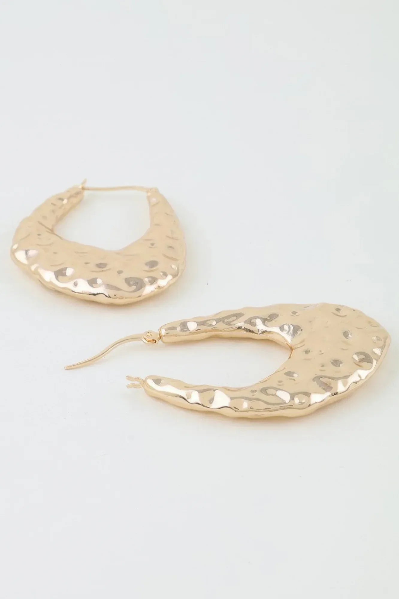 Hammered Moon Hoop Earrings | Mixtshop LLC