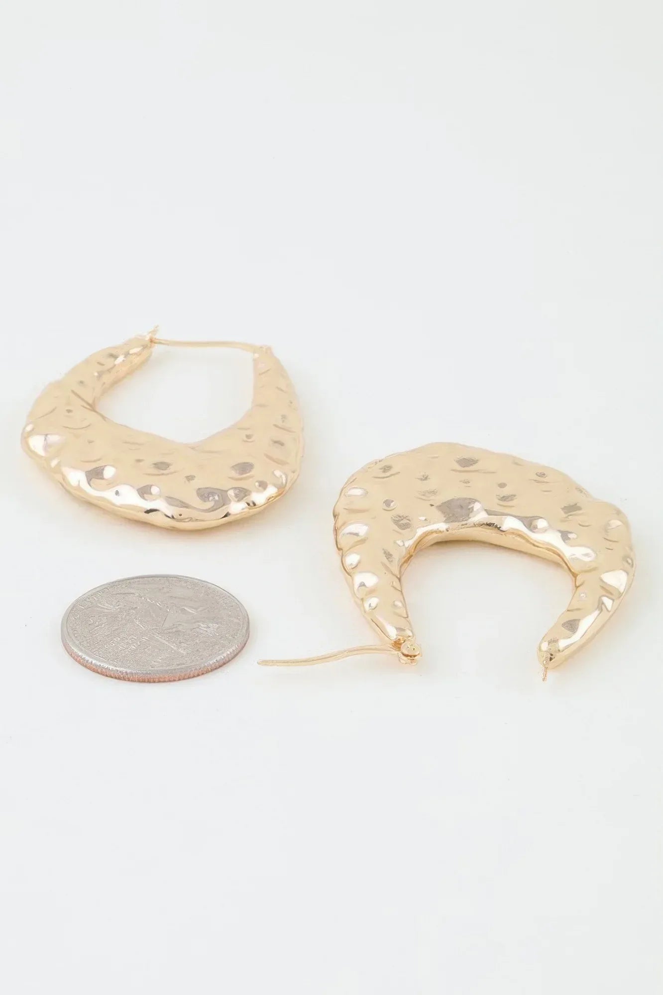 Hammered Moon Hoop Earrings | Mixtshop LLC