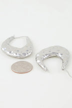 Hammered Moon Hoop Earrings | Mixtshop LLC