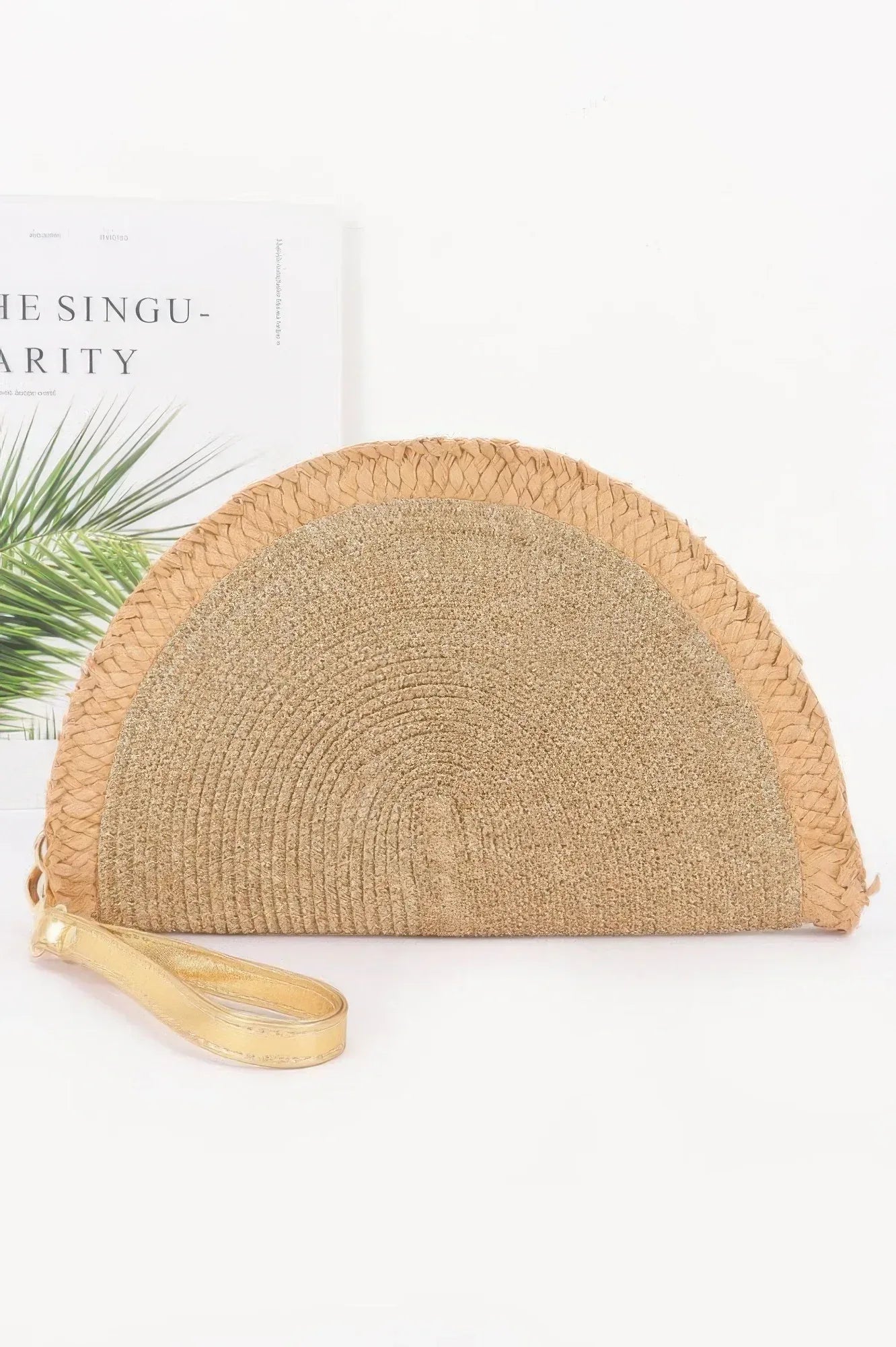 Metallic Faux Straw Clutch | Mixtshop LLC Main image