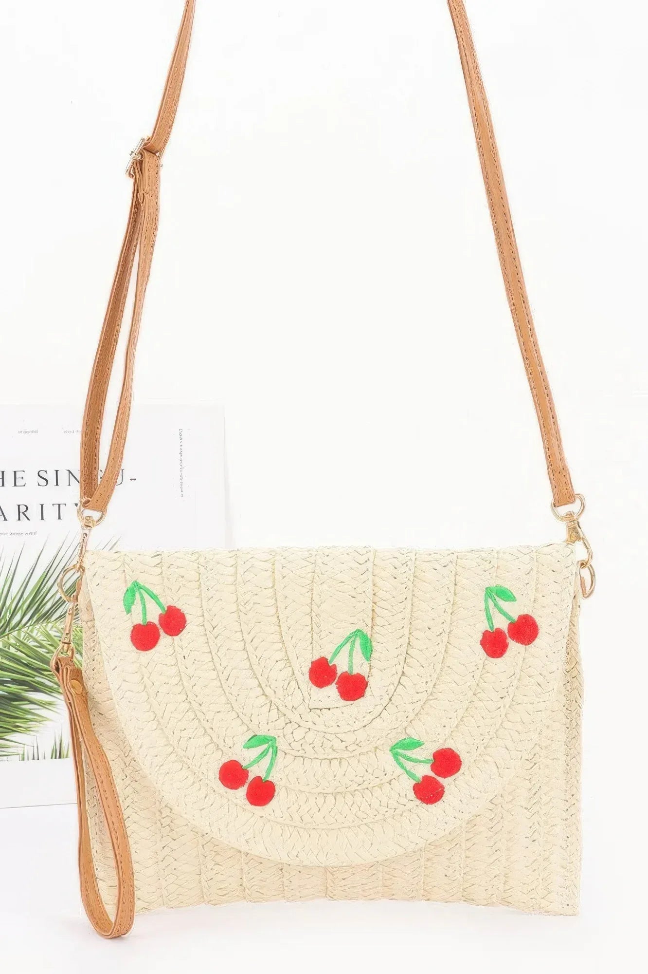 Faux Straw Cherry Clutch | Mixtshop LLC