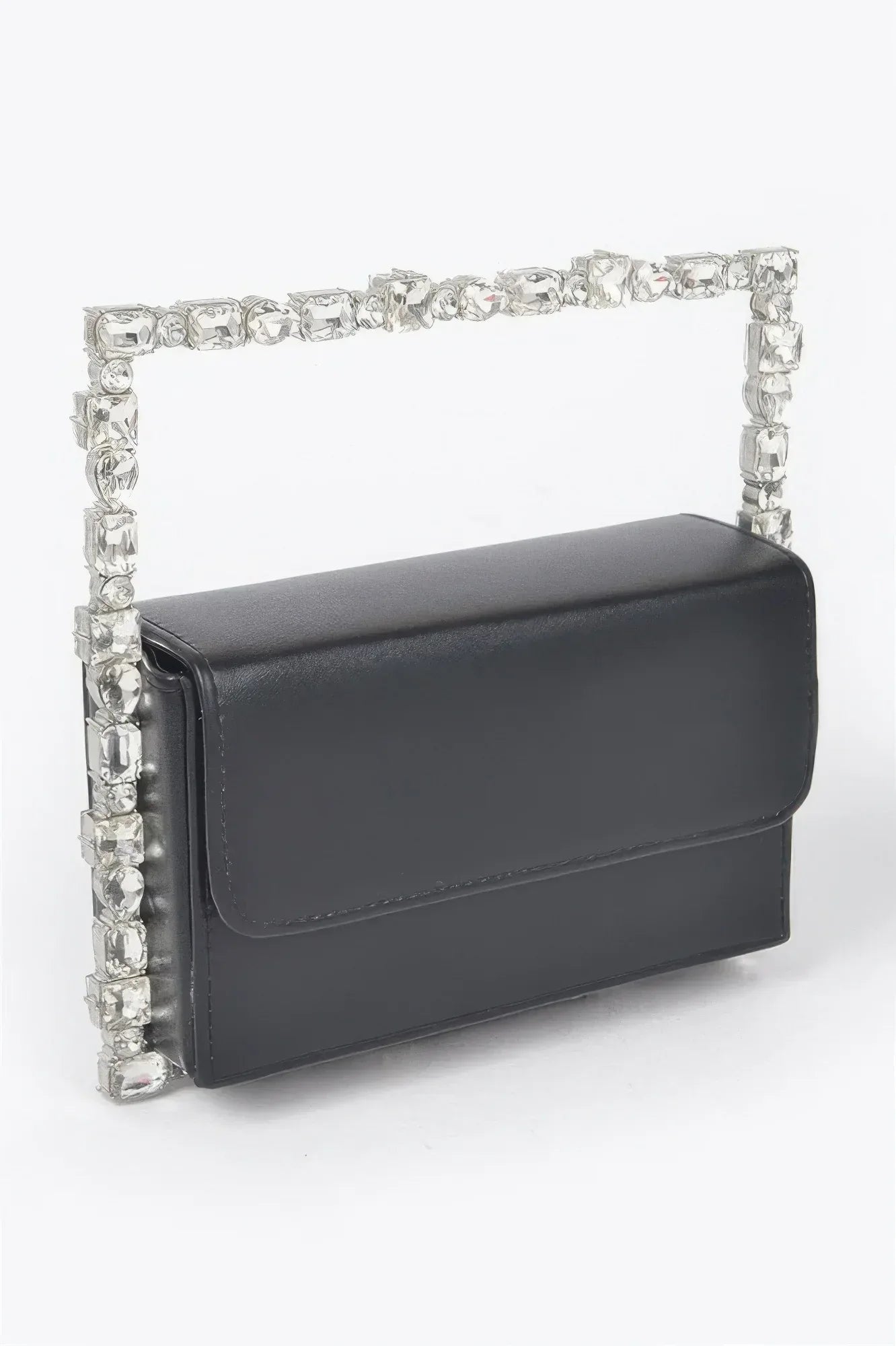 Faux Leather Multi Stonesallaroundsquarehandlebag | Mixtshop LLC Main image