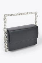 Faux Leather Multi Stonesallaroundsquarehandlebag | Mixtshop LLC