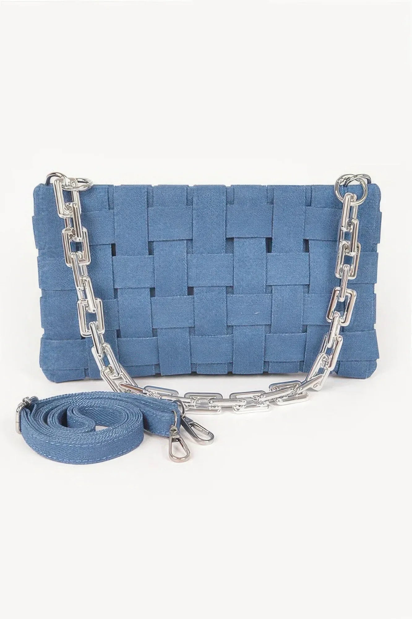 Denim Braided Chain Shoulder Bag | Mixtshop LLC Main image