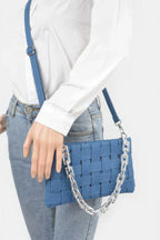 Denim Braided Chain Shoulder Bag | Mixtshop LLC