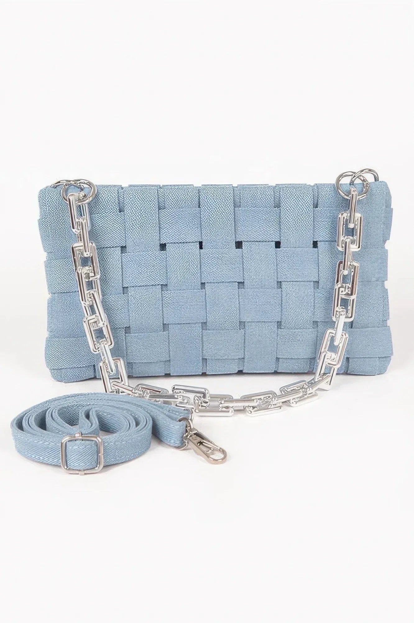 Denim Braided Chain Shoulder Bag | Mixtshop LLC