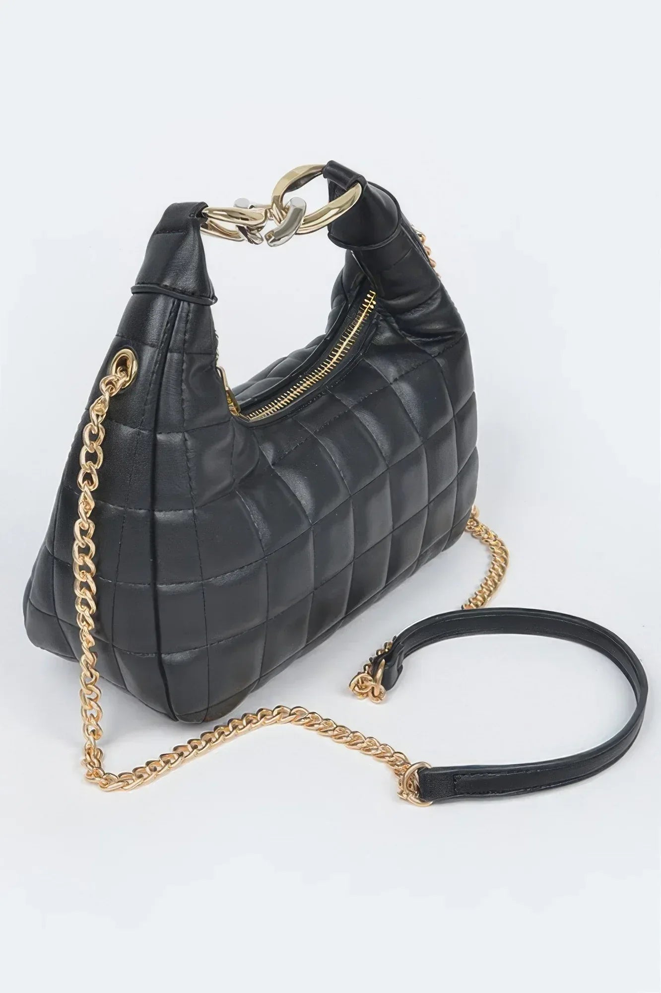 Quilted Faux Leather Hobo Bag Secondary image