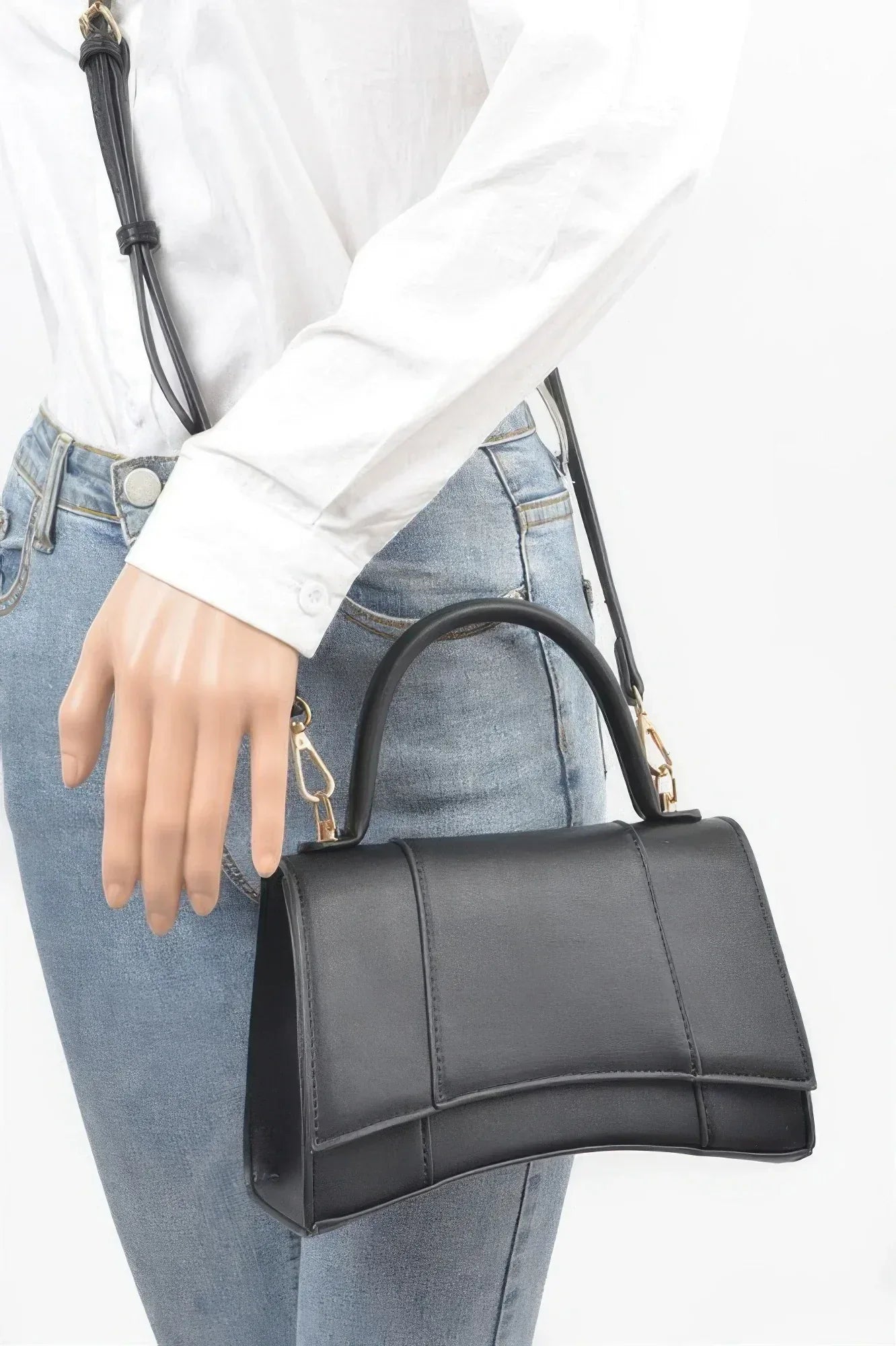 Faux Leather Top Handle Bag | Mixtshop LLC