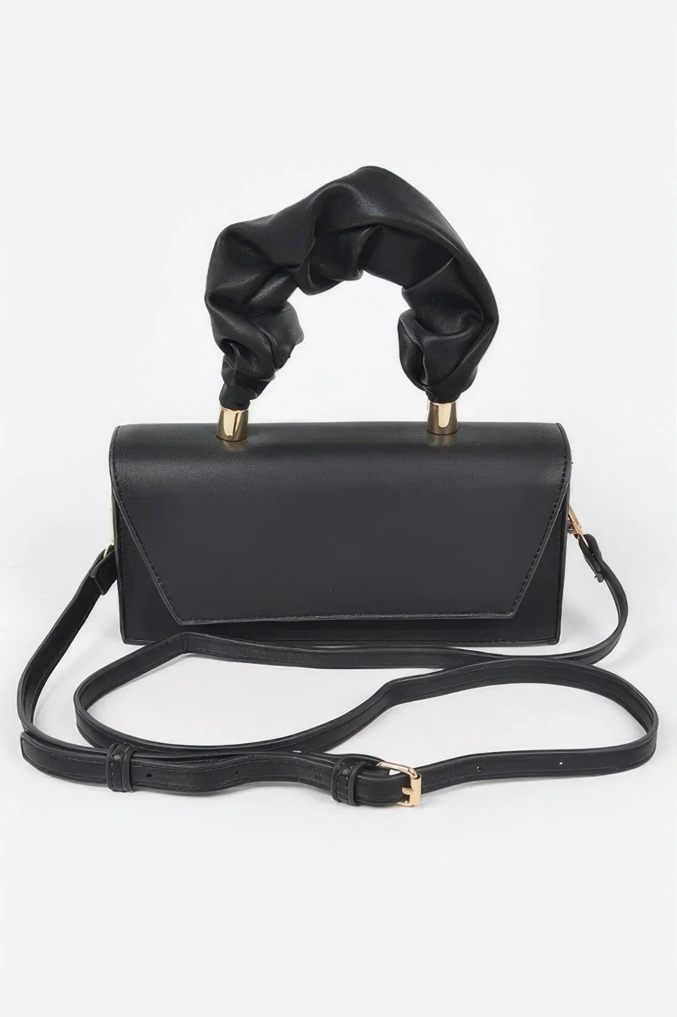 Simple Flap Clutch W/wrinkled Handle | Mixtshop LLC Main image