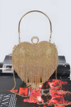 Rhinestone Fringe Heart Shape Party Bag | Mixtshop LLC