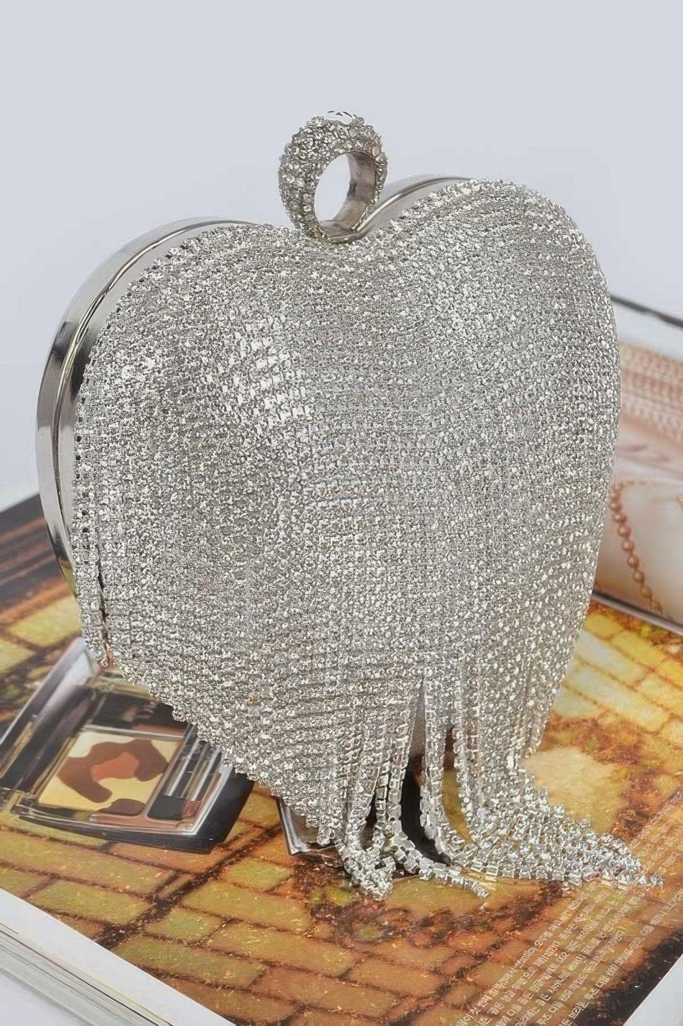 Rhinestone Fringe Heart Shape Party Bag | Mixtshop LLC