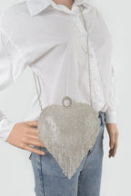 Rhinestone Fringe Heart Shape Party Bag | Mixtshop LLC