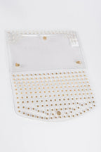 Faux Pearl Studded Transparent Envelope Clutch | Mixtshop LLC