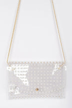 Faux Pearl Studded Transparent Envelope Clutch | Mixtshop LLC