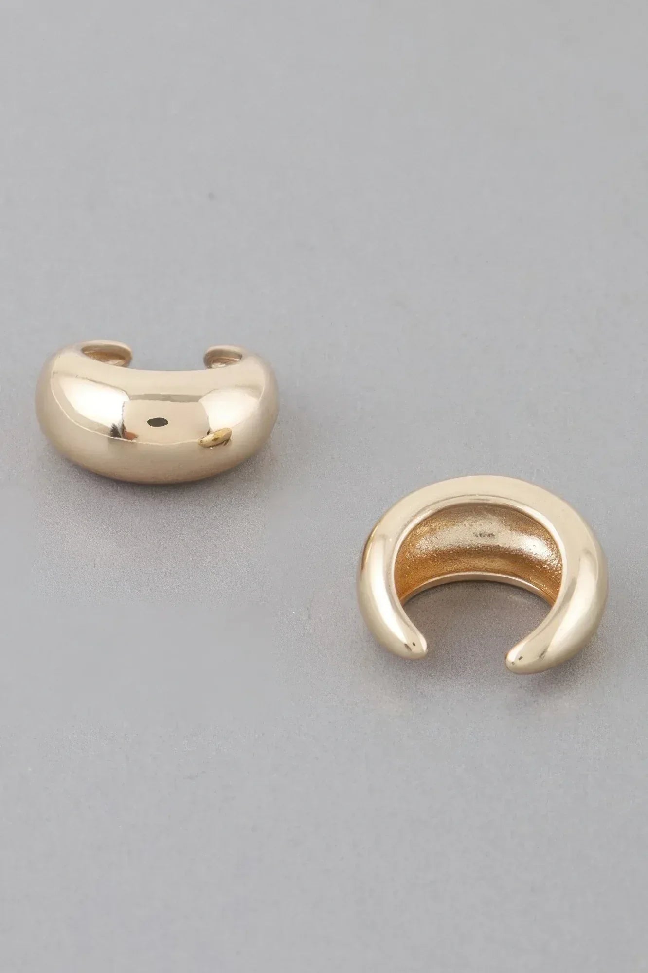 Shiny Crescent Hoop Earrings Secondary image