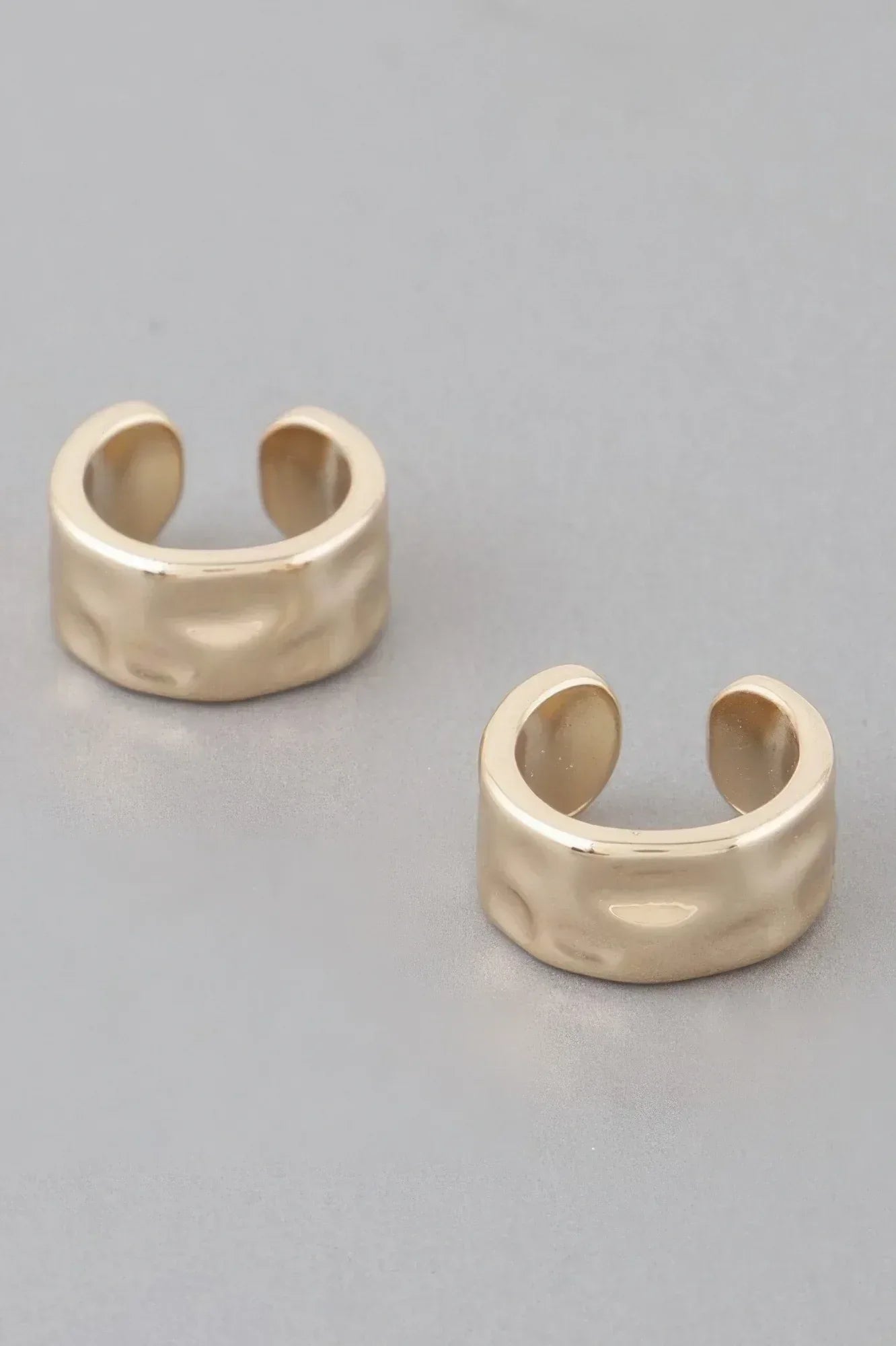 Delicate Dent Hoop Earrings Secondary image