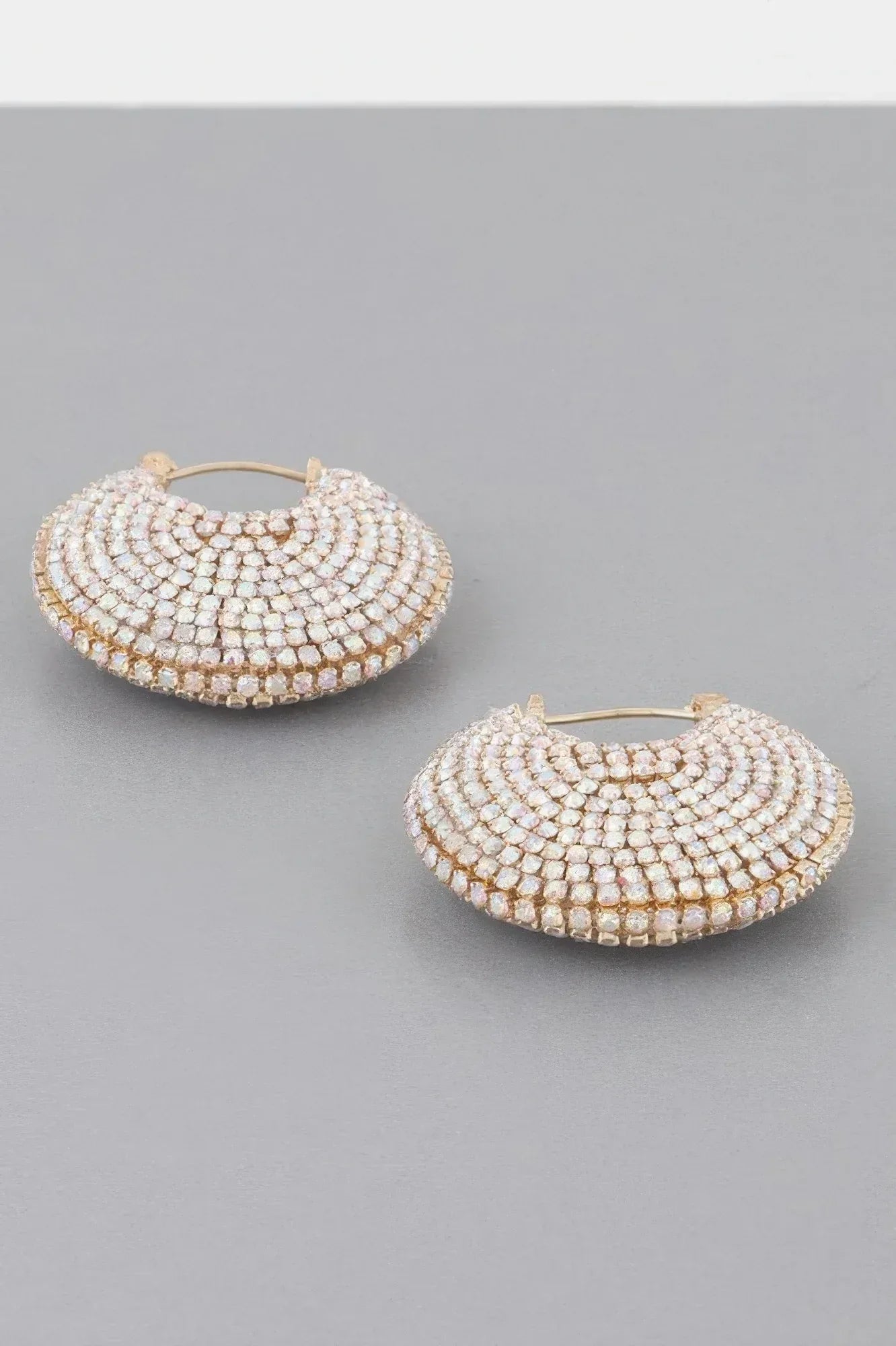 Bedazzled Crescent Hoop Earrings | Mixtshop LLC