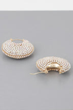 Bedazzled Crescent Hoop Earrings | Mixtshop LLC