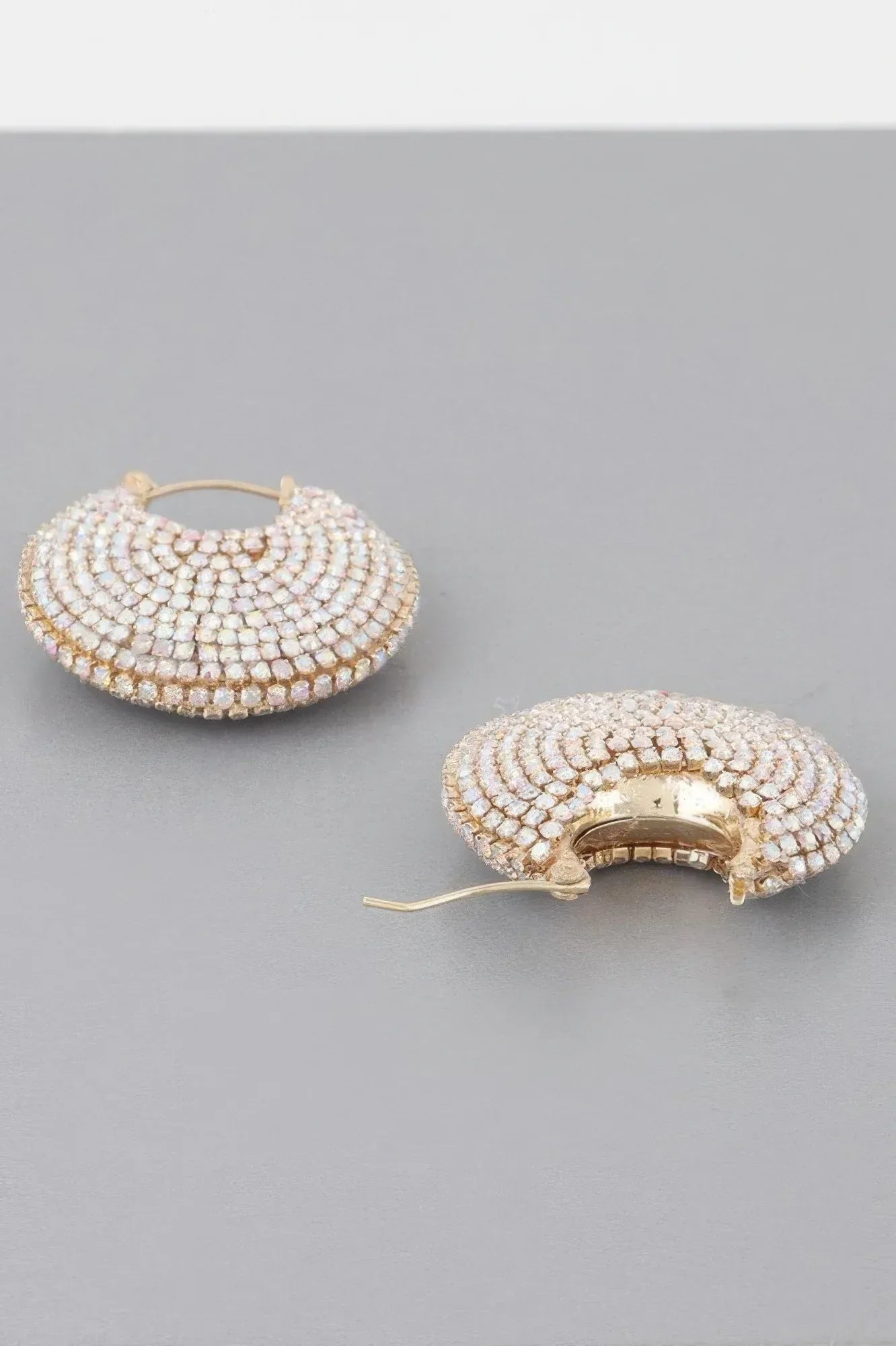 Bedazzled Crescent Hoop Earrings | Mixtshop LLC