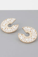 Multi Pearl Studded C Earrings | Mixtshop LLC