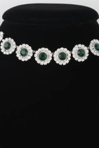 Emerald Green Rhinestone Choker Necklace | Mixtshop LLC