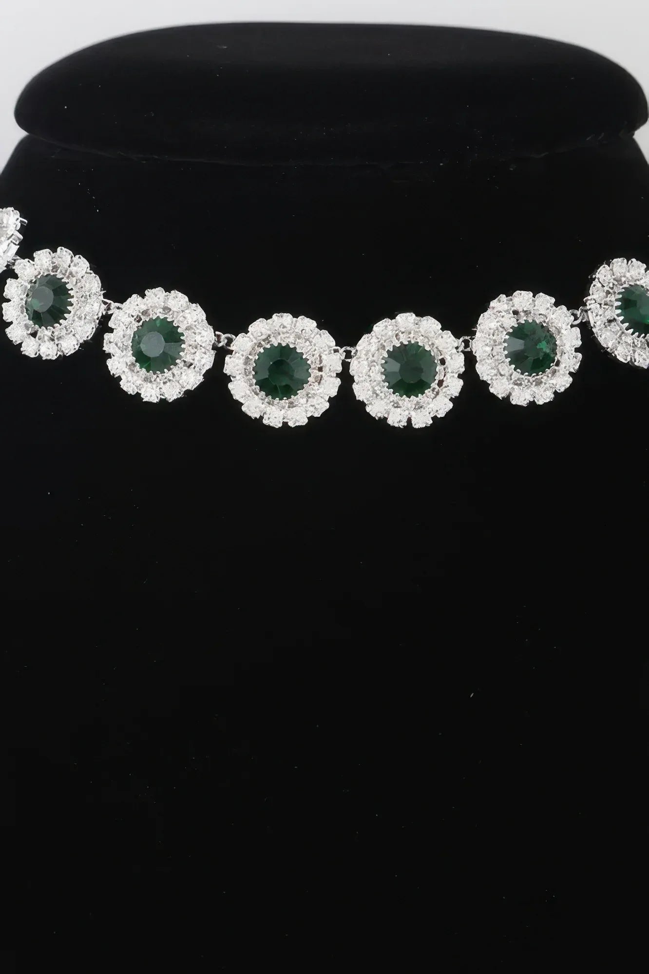 Emerald Green Rhinestone Choker Necklace | Mixtshop LLC