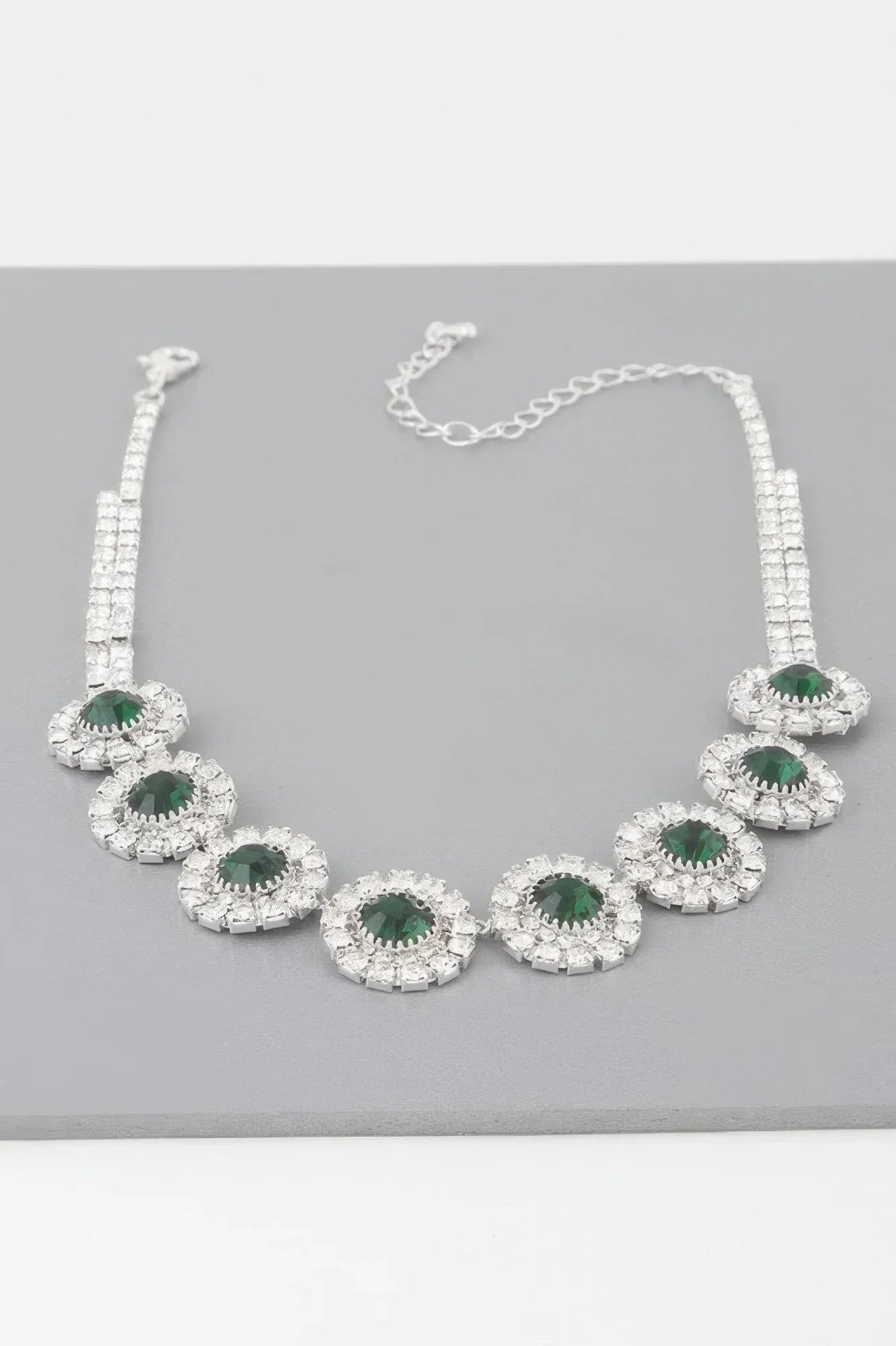 Emerald Green Rhinestone Choker Necklace | Mixtshop LLC