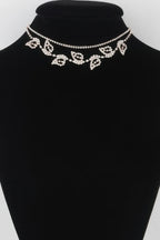 Rhinestone Leafs Choker Necklace | Mixtshop LLC